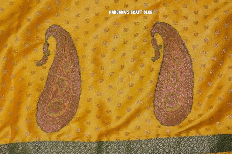 Paisley patchwork on saree - Machine embroidery - Ranjana's Craft Blog