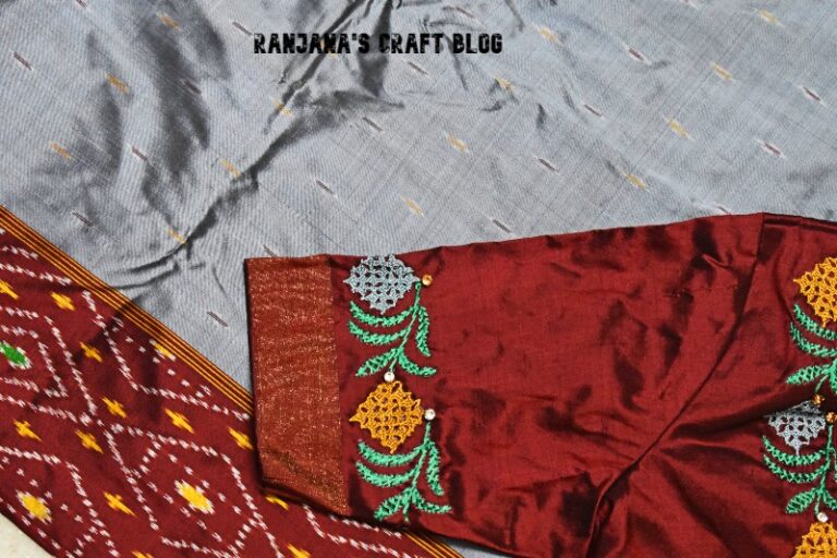 Kutch work embroidery on a saree blouse - Ranjana's Craft Blog