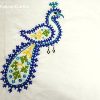 Kutchwork peacock design