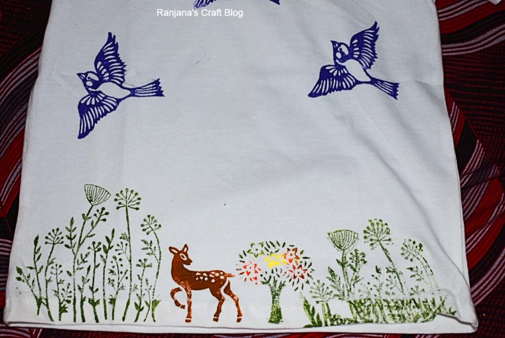 Block printing on t-shirt