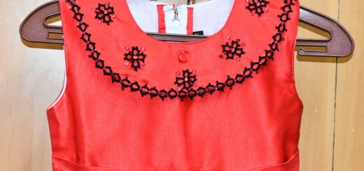 Tatting lace on frock