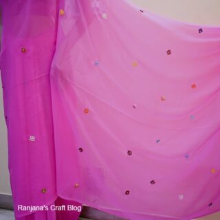 Tatted motifs on saree