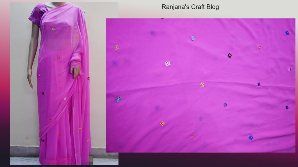 Tatted motifs on saree