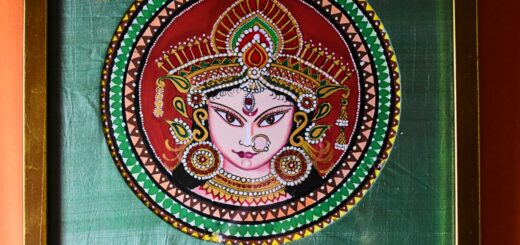 Mixed media Durga painting