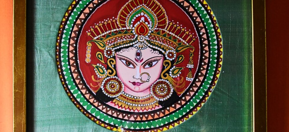 Mixed media Durga painting