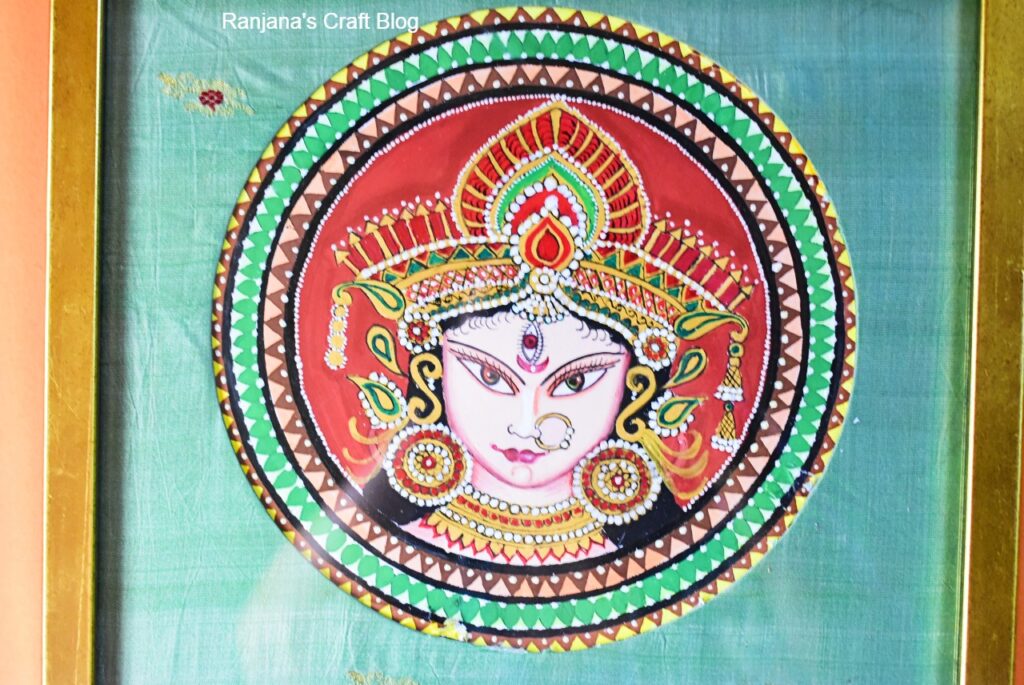 Mixed media Durga painting