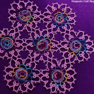 Rose pattern tatting doilu