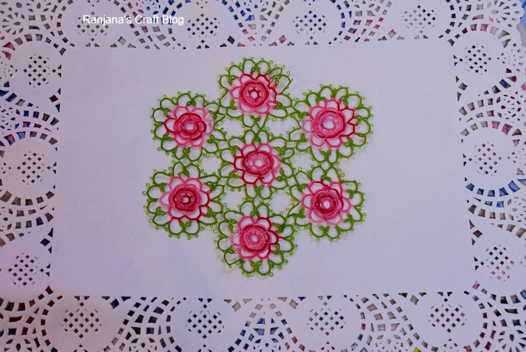 Rose doily tatting