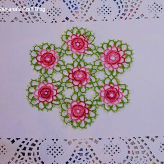 Rose doily tatting