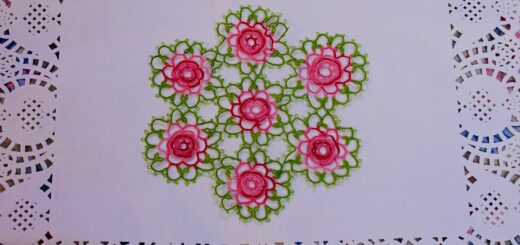 Rose doily tatting