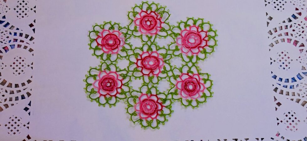 Rose doily tatting