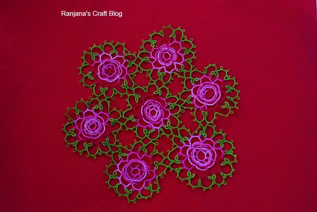 Rose doily tatting