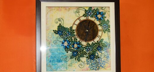 Handmade clock with quilling